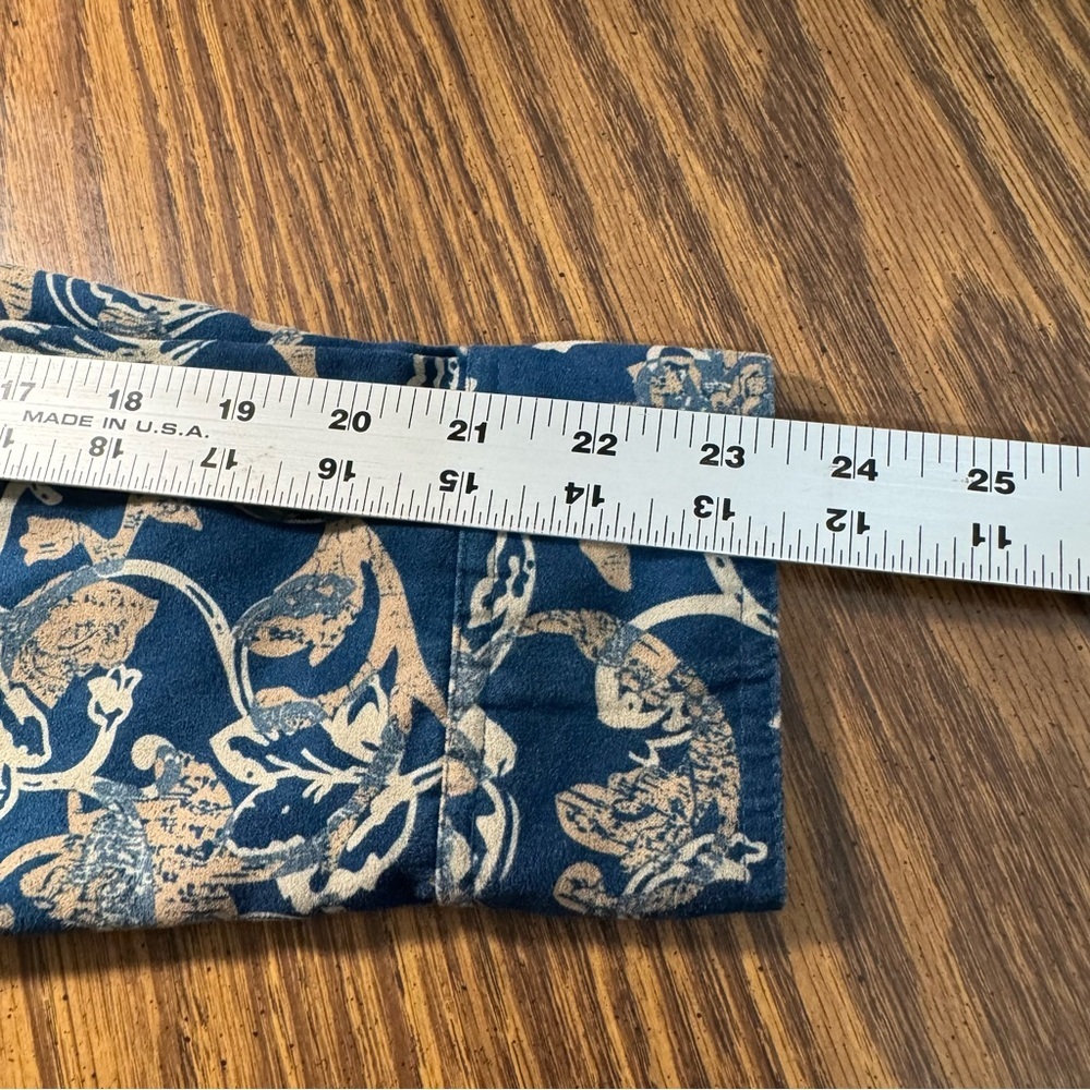 Floral Patterned Button Down Jacket - Blue And Go… - image 7